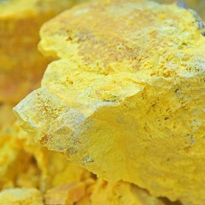 Sulfur from Kawah Ijen volcano crater, East Java, Indonesia